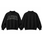 AXQ Varsity Mockneck Sweatshirt | 100% Cotton Fleece Pullover with Chenille Patch - Image 31