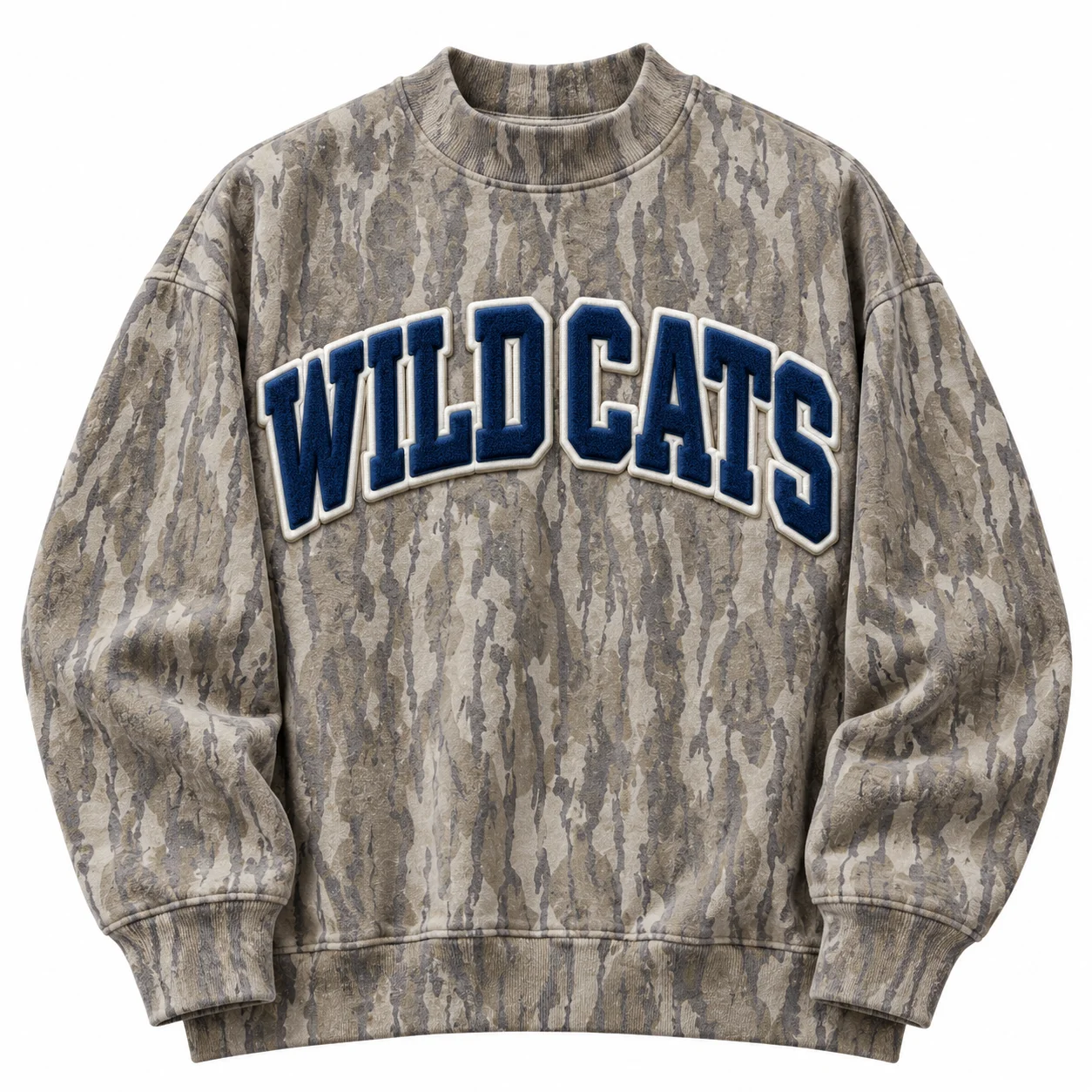 Camo Wild Cats Varsity Sweatshirt Custom Mockneck Sweatshirt - Image 1