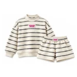 BIGGAME APPAREL Striped Sweatshirt & Shorts Set - Image 2