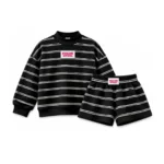 BIGGAME APPAREL Striped Sweatshirt & Shorts Set - Image 4
