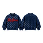 Polka Dot Mockneck Fleece Sweatshirt - Image 3