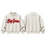 Polka Dot Mockneck Fleece Sweatshirt