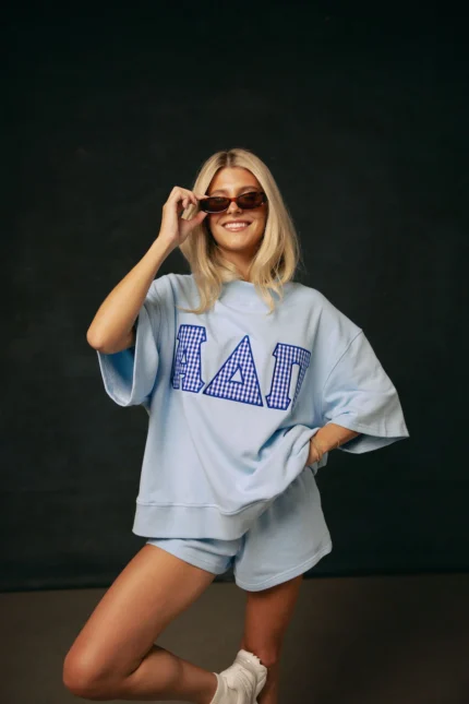 BIGGAME APPAREL Striped Sweatshirt & Shorts Set